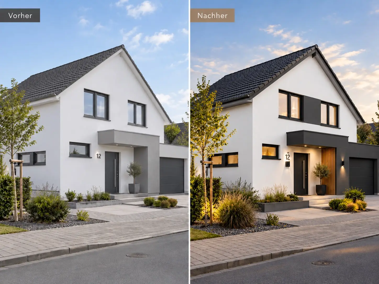 Neubau – Farbkonzept Weiß & Anthrazit